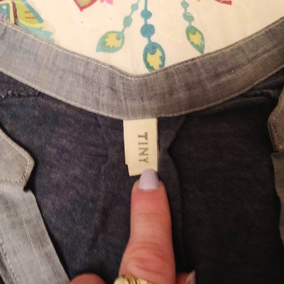 Anthropologie Chambray Blue Embroidered Top - Picture 2 of 3